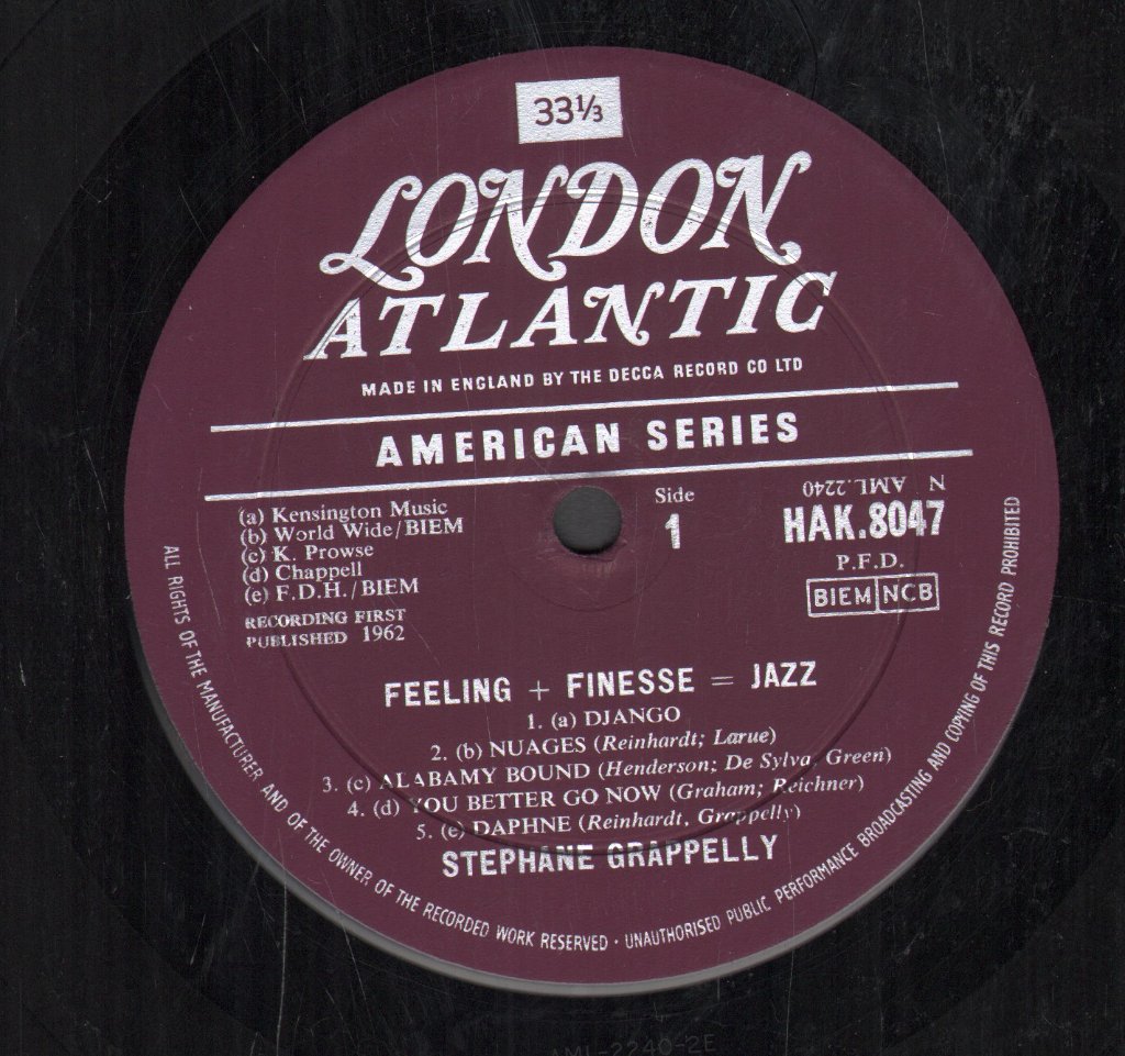 Stephane Grappelly - Feeling + Finesse = Jazz - Lp