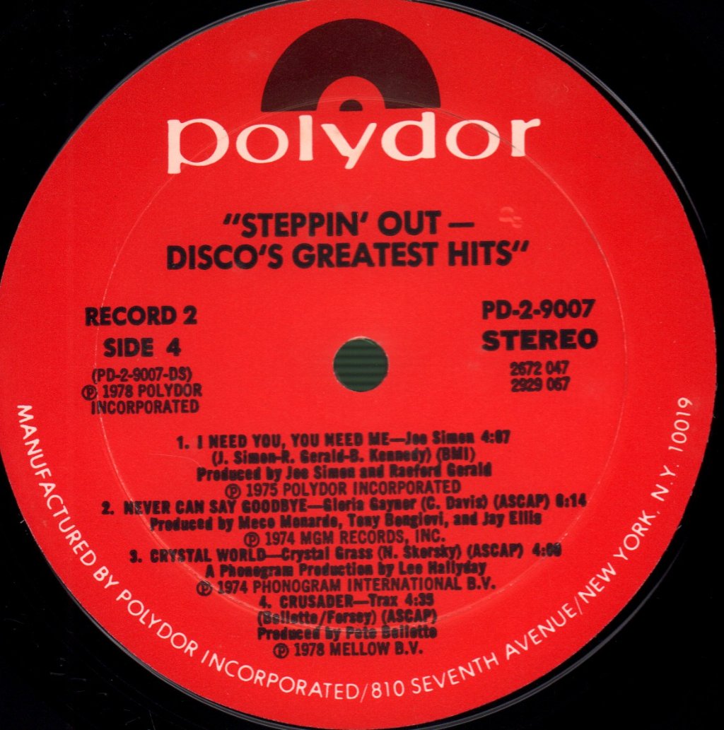 Various Artists - Steppin' Out - Disco's Greatest Hits - Double Lp