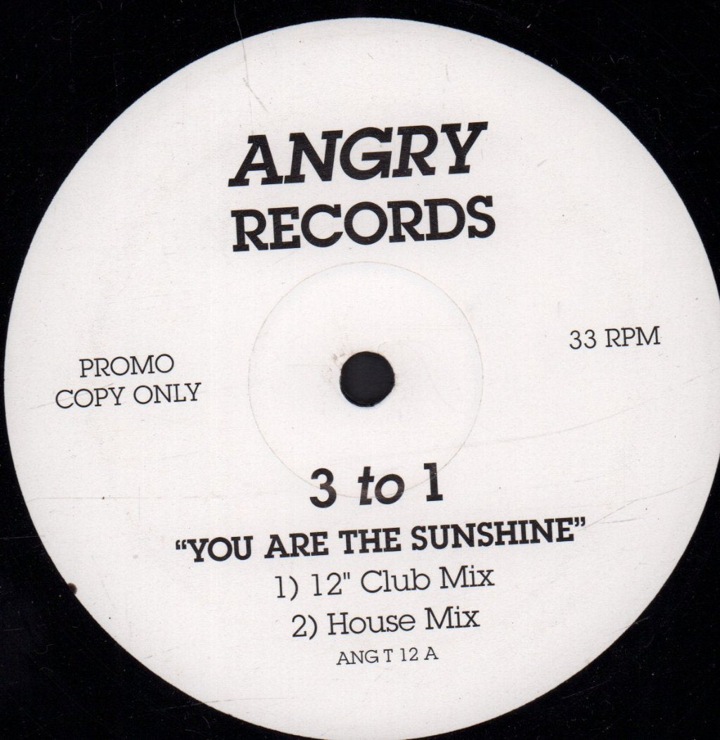 3 To 1 - You Are The Sunshine - 12 Inch