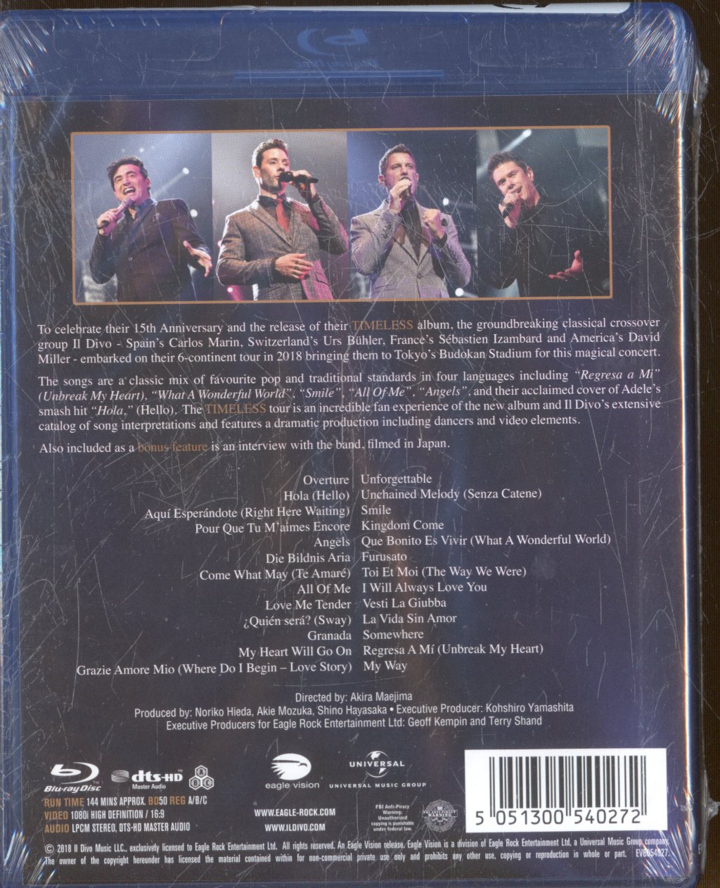 Il Divo - Timeless : Live In Japan 2018 - Blu-Ray