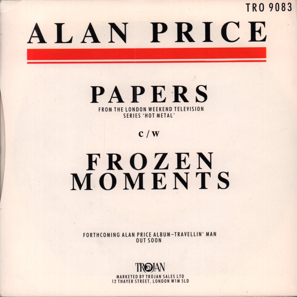 Alan Price - Papers - 7 Inch