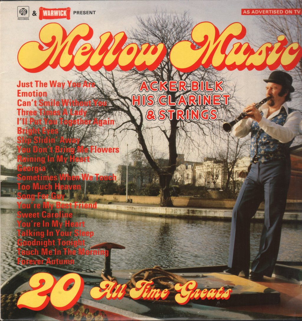 Acker Bilk His Clarinet And Strings - Mellow Music 20 All Time Greats - Lp