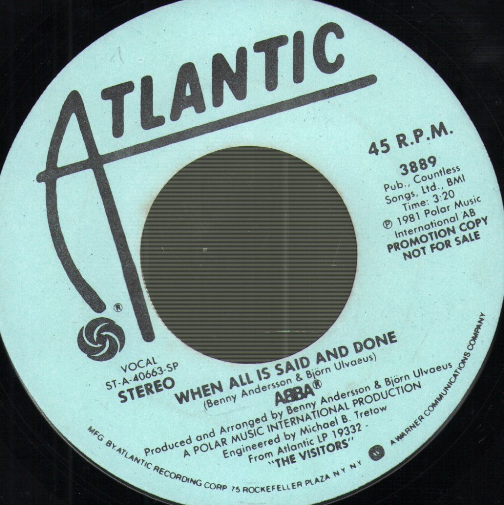 ABBA - When All Is Said And Done - 7 Inch