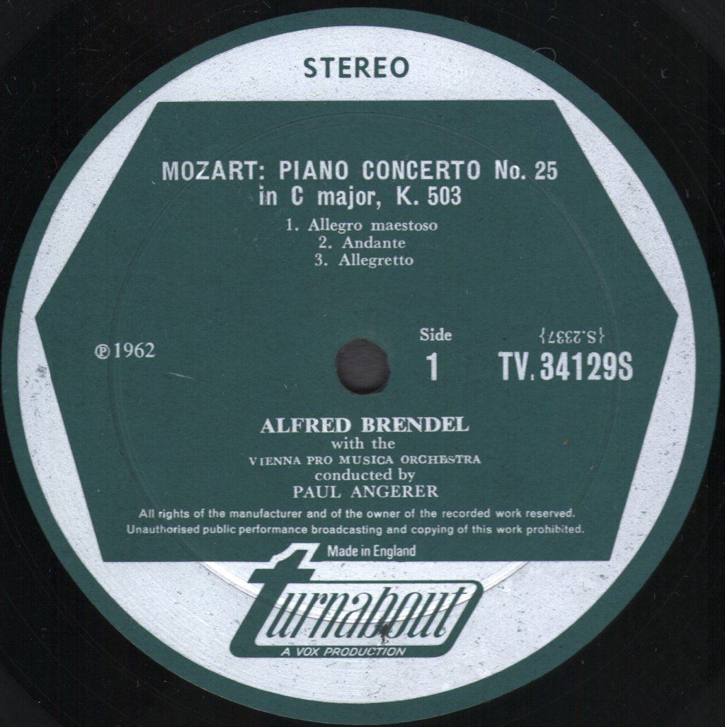 Alfred Brendel / Paul Angerer / Vienna Pro Musica Orch. - Mozart Piano Concerti No.25 / No.27 - Lp