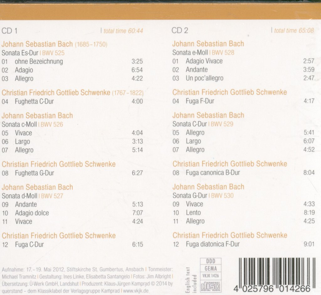 Galantes & Gelehriges - Bach - Triosonaten / Schwenke - Fugen - Double Cd