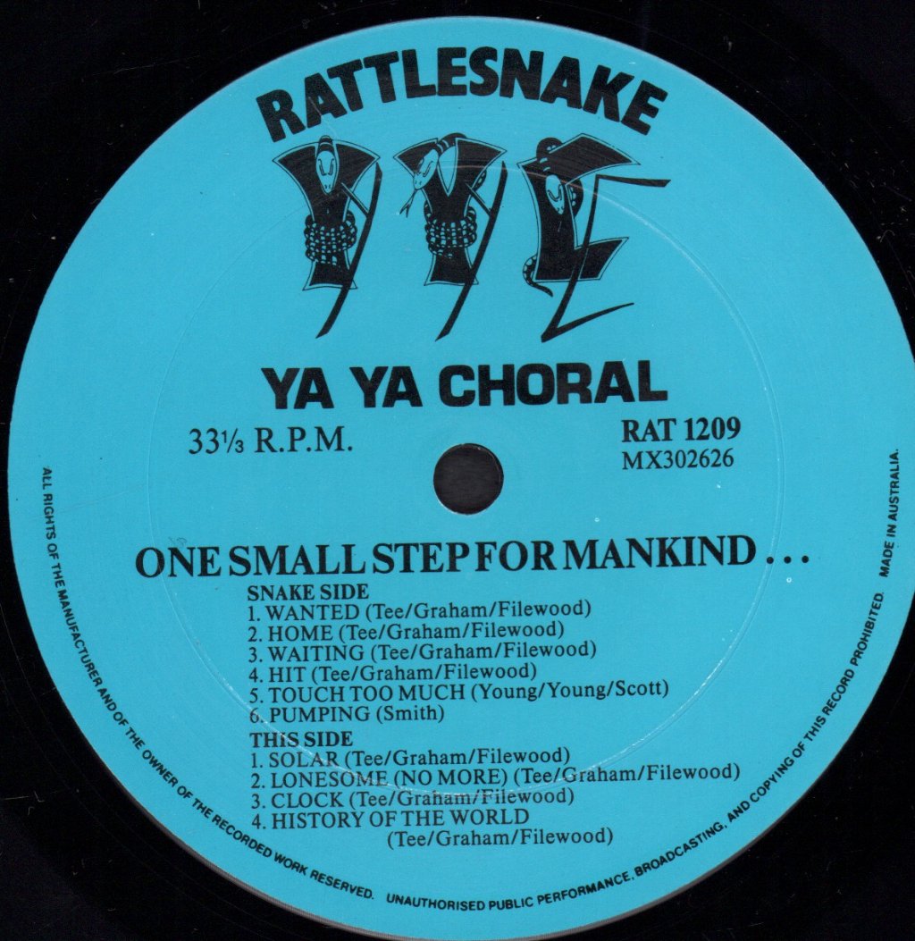 Ya Ya Choral - One Small Step For Mankind - Lp