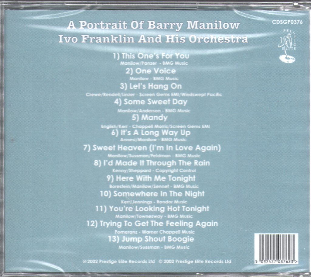 Ivo Franklin & His Orchestra - A Portrait Of Barry Manilow - Cd