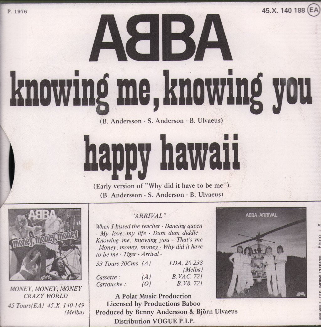 ABBA - Knowing Me, Knowing You / Happy Hawaii - 7 Inch