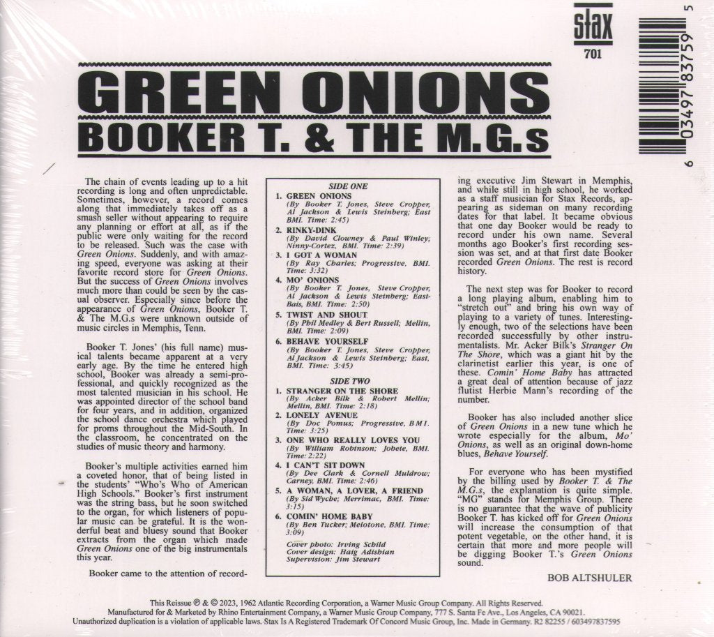 Booker T & The MG's - Green Onions Deluxe (60th Anniversary Edition) - Cd