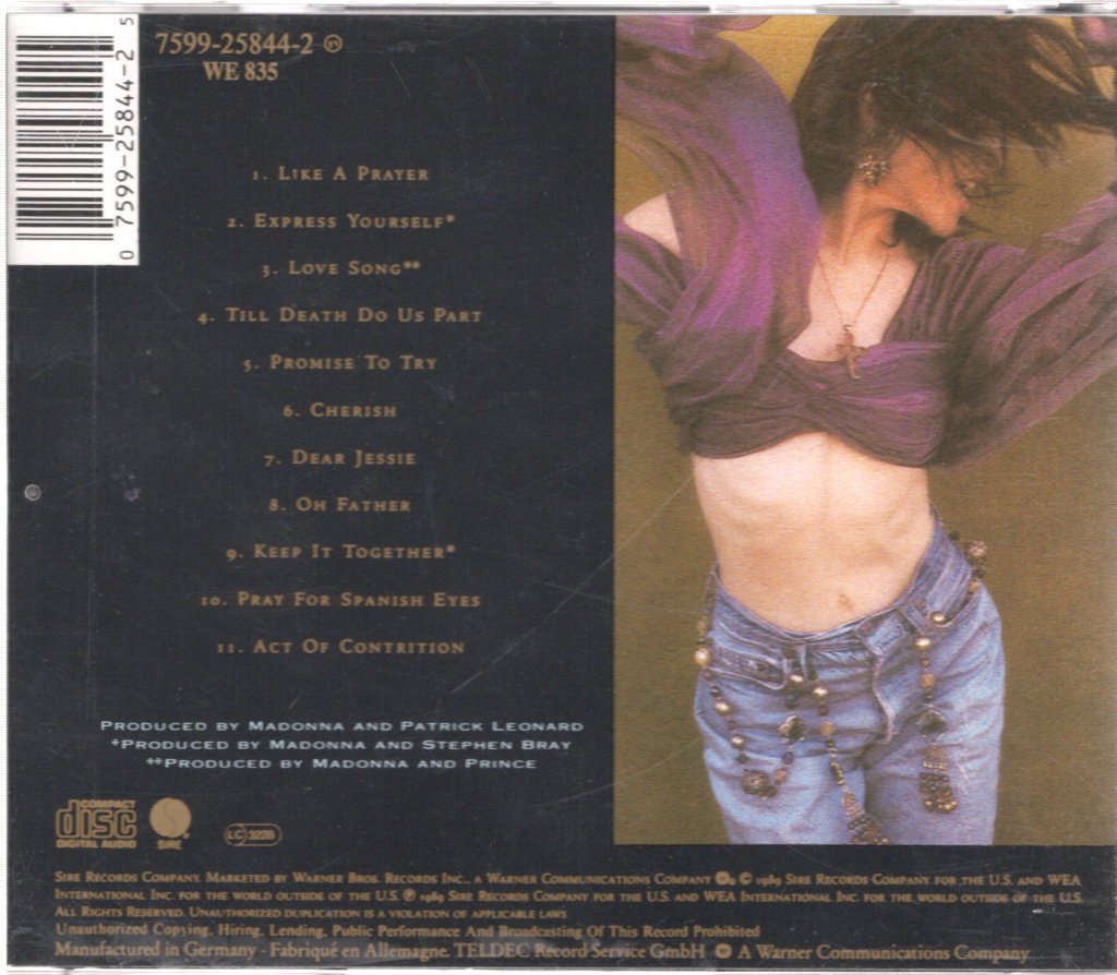 Madonna - Like A Prayer - Cd