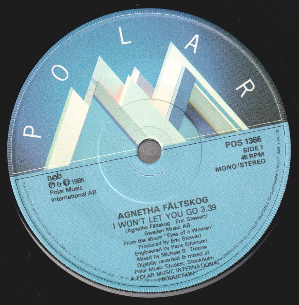 Agnetha Faltskog - I Won't Let You Go - 7 Inch