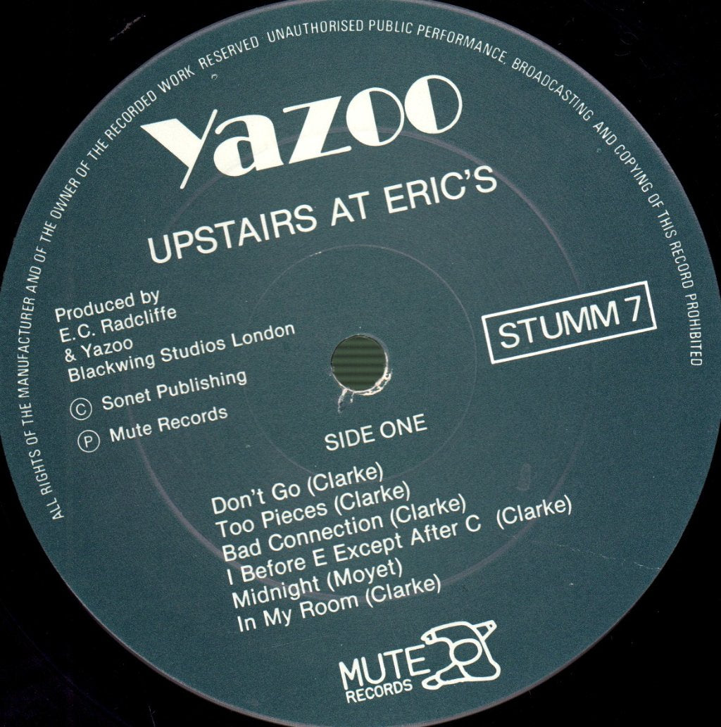 Yazoo - Upstairs At Eric's - Lp