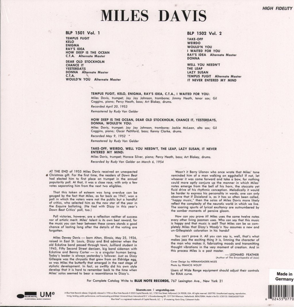 Miles Davis - Volume 1 - Lp