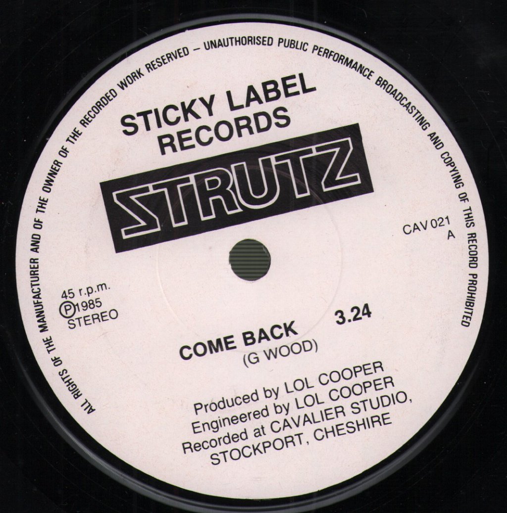 Strutz - Come Back / Mixed Emotions - 7 Inch