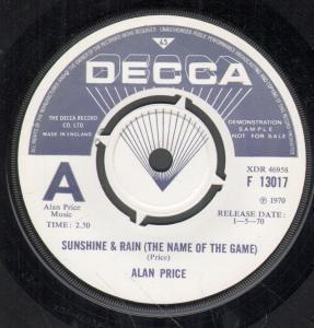 Alan Price - Sunshine and Rain - 7 Inch