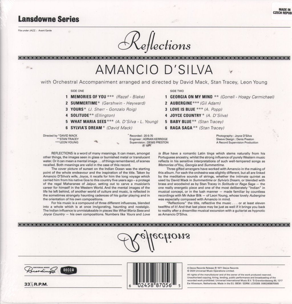 Amancio D'Silva - Reflections - Lp