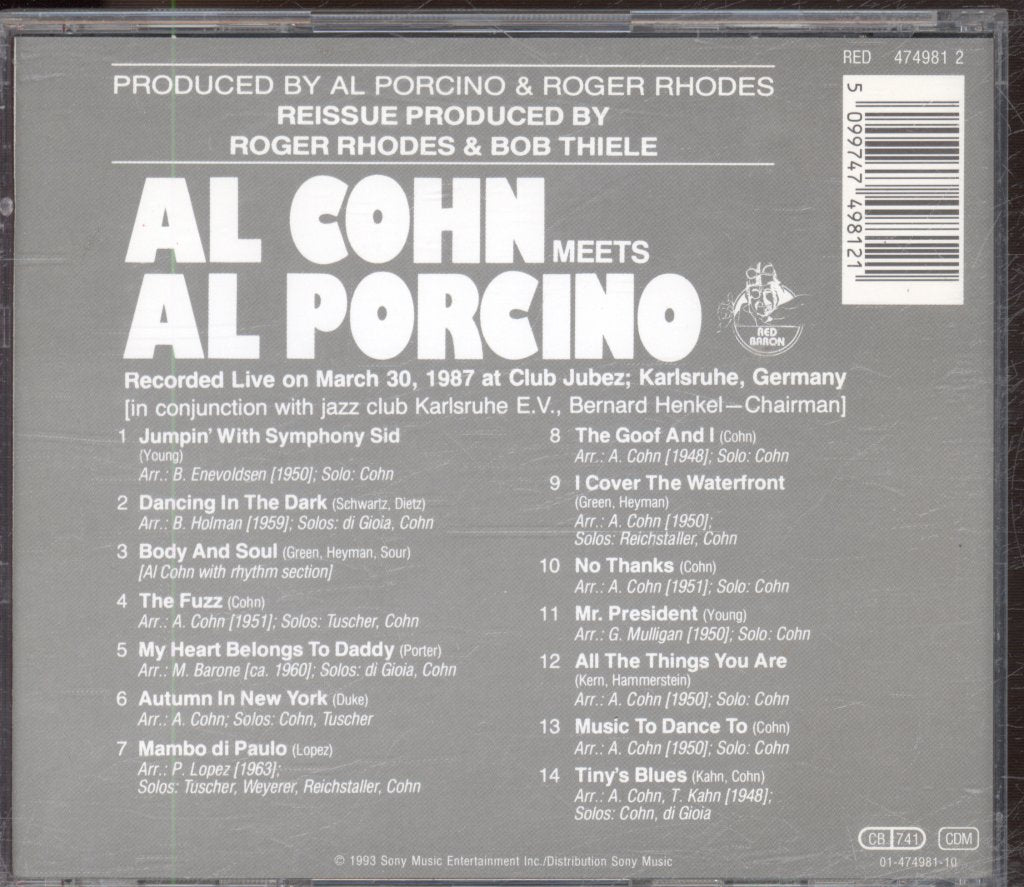 Al Cohn And Al Porcino - Al Cohn Meets Al Porcino - Cd