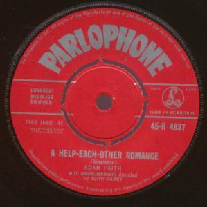 Adam Faith - A Help Each Other Romance - 7 Inch