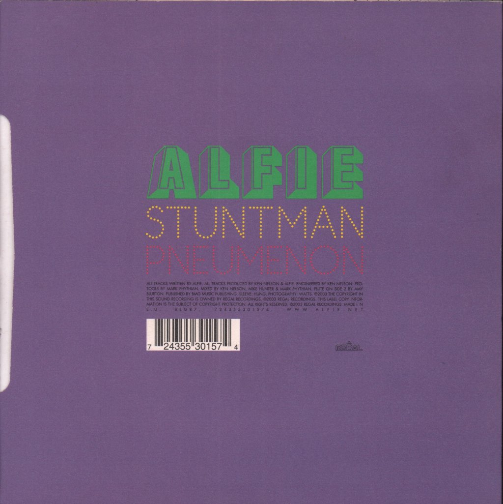 Alfie (Indie Group) - Stuntman - 7 Inch