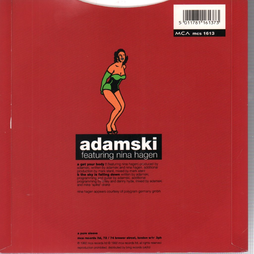 Adamski Featuring Nina Hagen - Get Your Body - 7 Inch