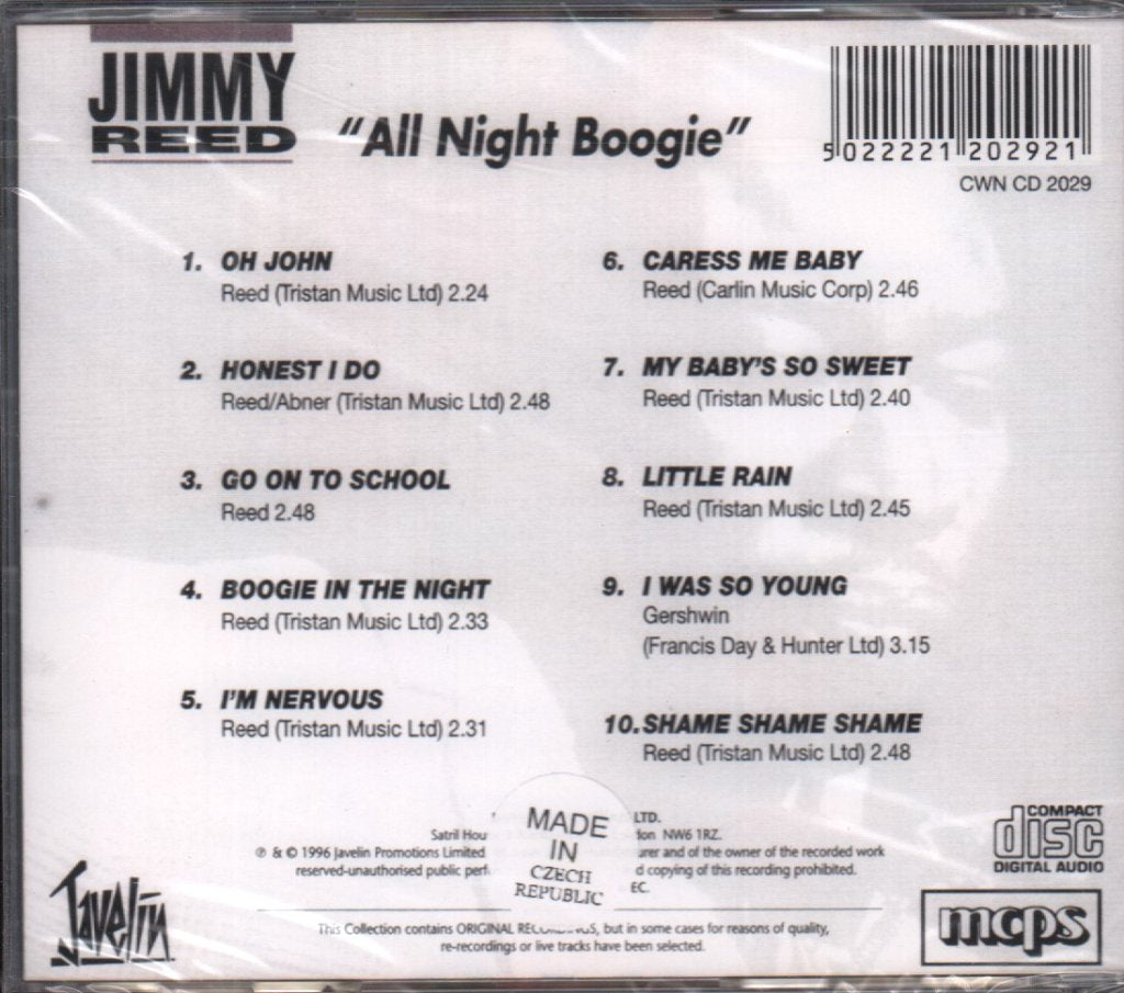 Jimmy Reed - All Night Boogie - Cd