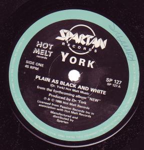 York (80'S Pop) - Plain As Black And White - 7 Inch