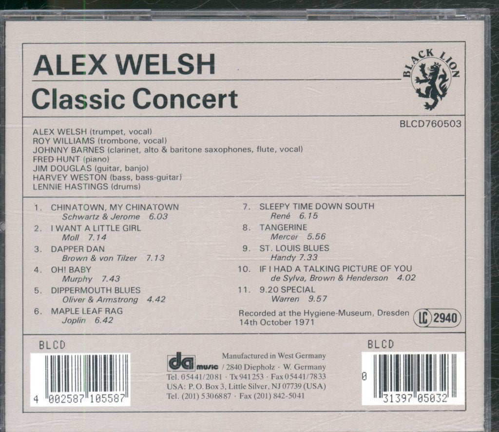 Alex Welsh - Classic Concert - Cd