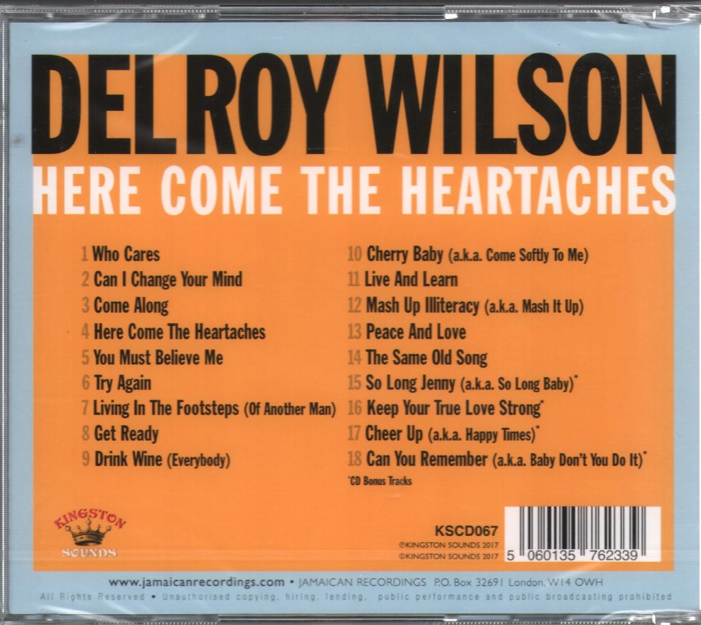 Delroy Wilson - Here Come The Heartaches - Cd