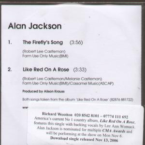 Alan Jackson - Firefly's Song - Cdr