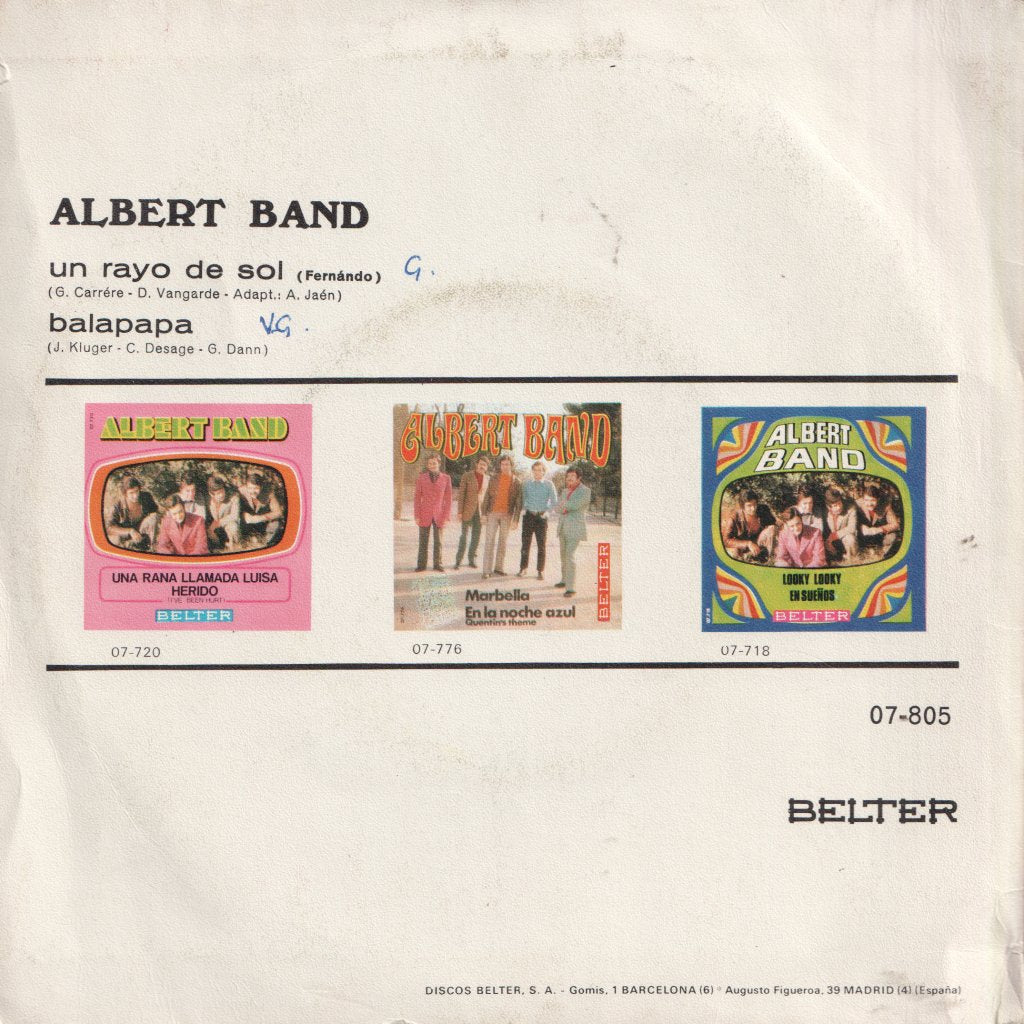 Albert Band - Un Rayo De Sol - 7 Inch