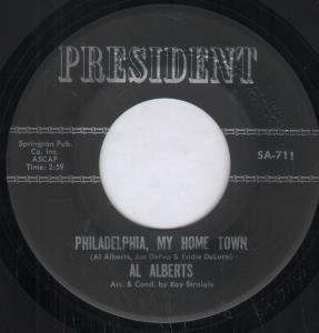 Al Alberts - Philadelphia My Home Town - 7 Inch