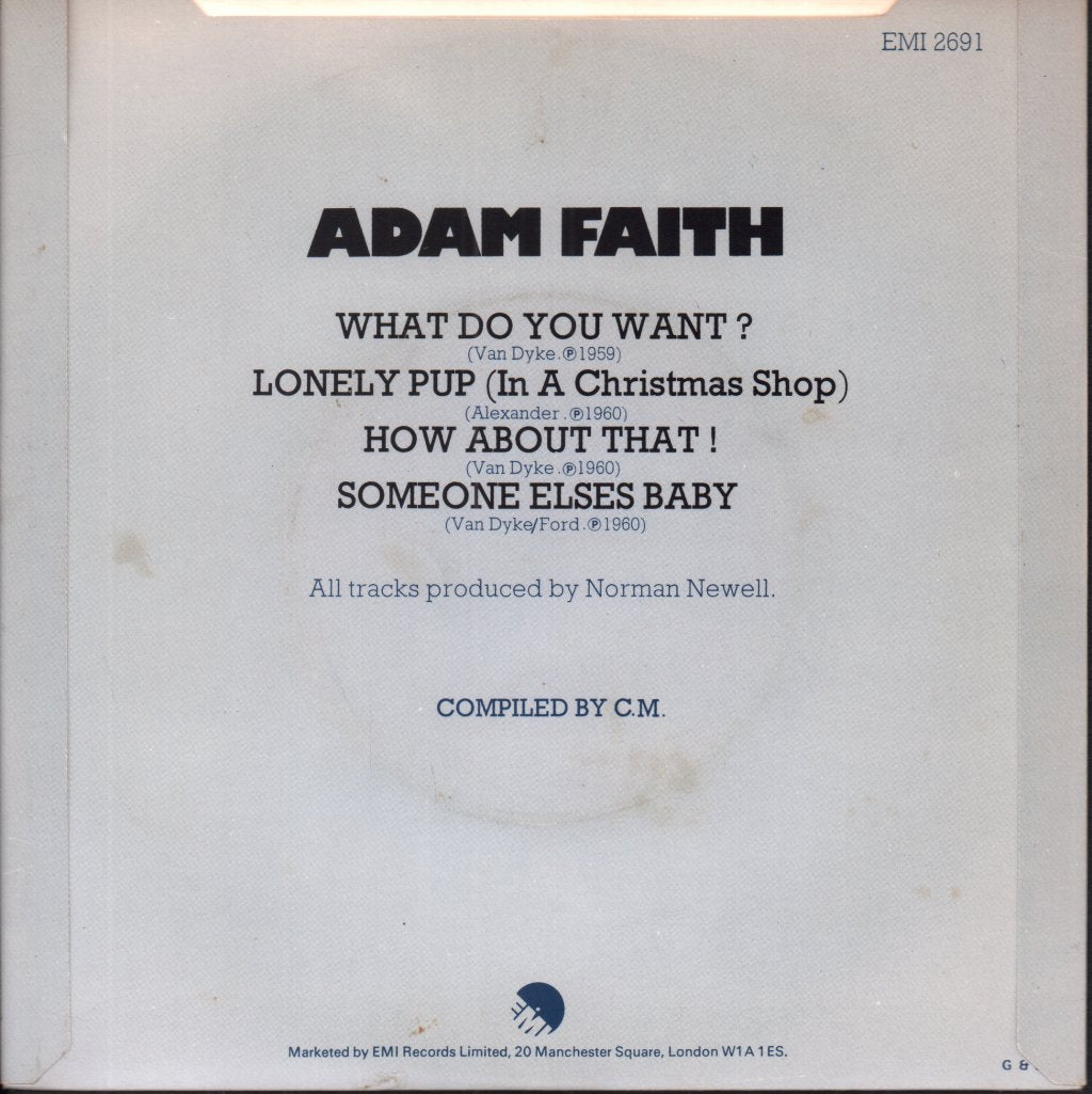 Adam Faith - What Do You Want - 7 Inch