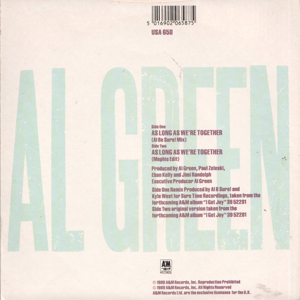 Al Green - As Long As We're Together - 7 Inch