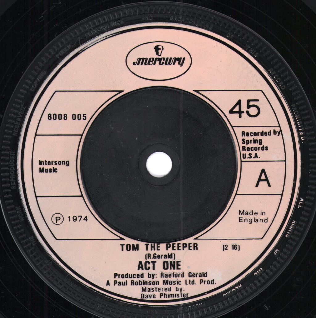 Act One - Tom The Peeper - 7 Inch