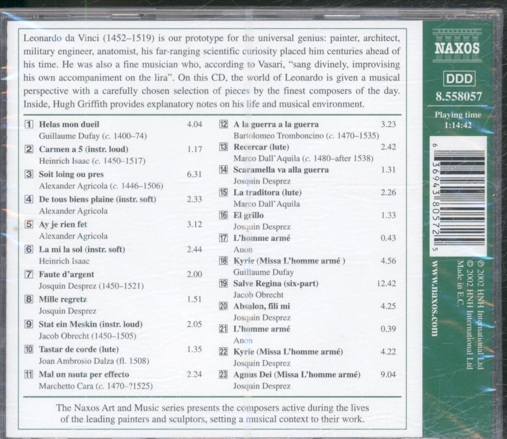 Various Artists - Leonardo Da Vinci - Music Of His Time - Cd