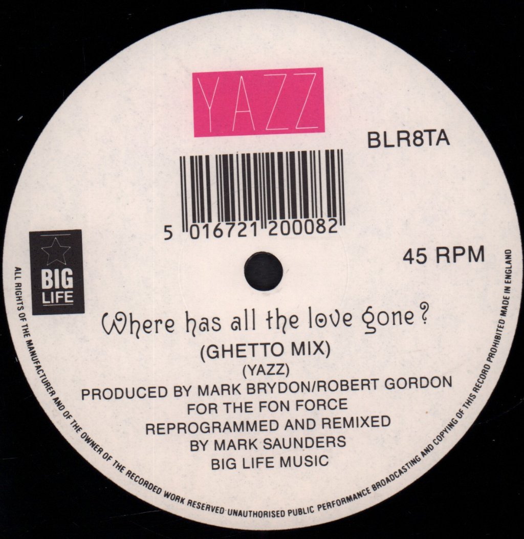 Yazz - Where Has All The Love Gone - 12 Inch