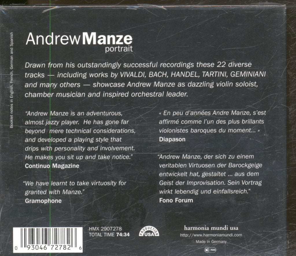 Andrew Manze - Andrew Manze: Portrait - Cd