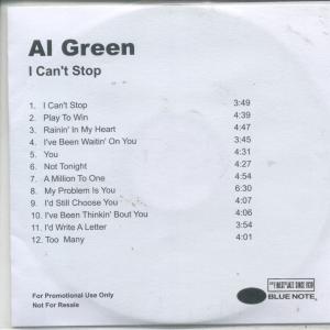 Al Green - I Can't Stop - Cdr