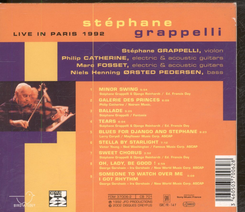 Stéphane Grappelli - Live In Paris 1992 - Cd