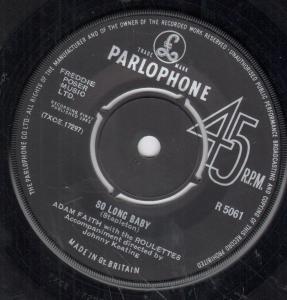 Adam Faith With The Roulettes - So Long Baby - 7 Inch