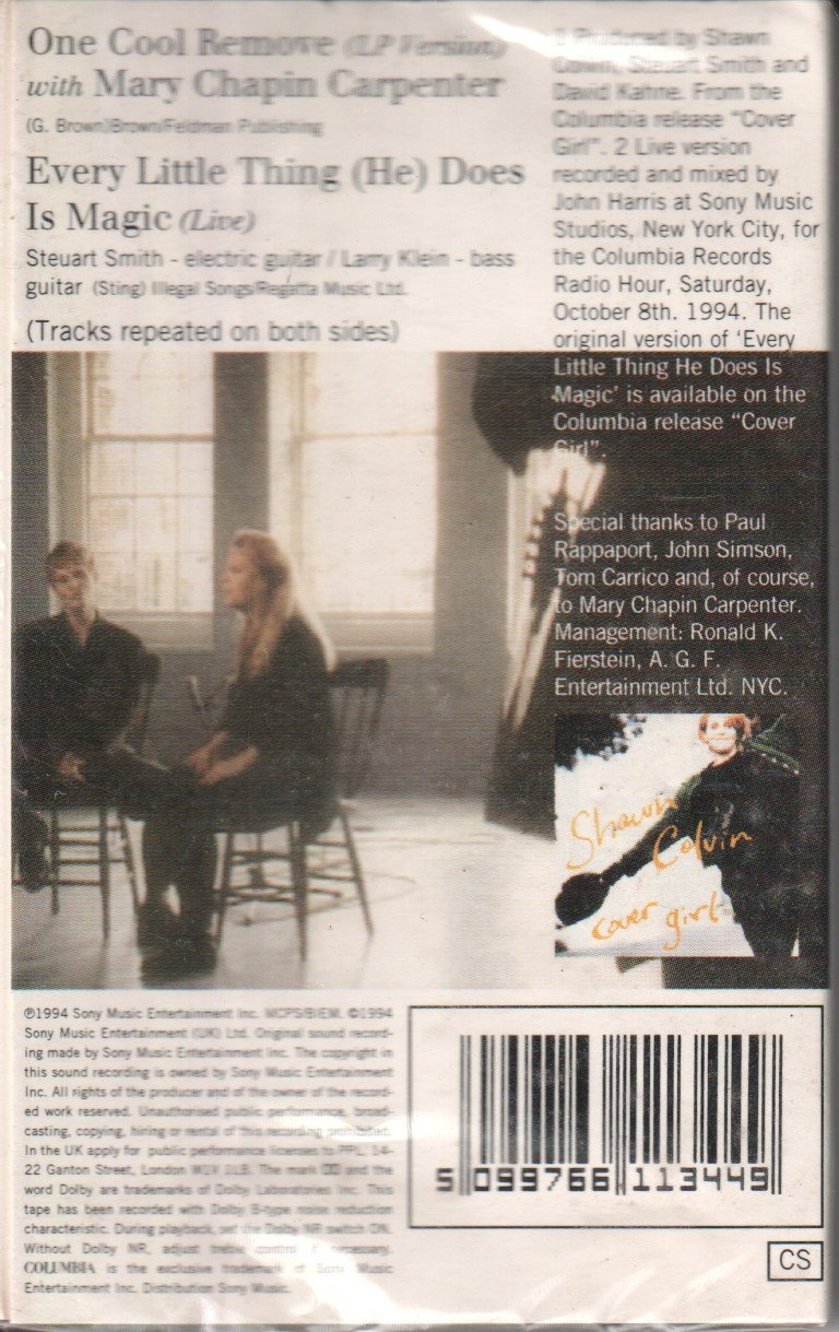 Shawn Colvin With Mary Chapin Carpenter - One Cool Remove - Cassette