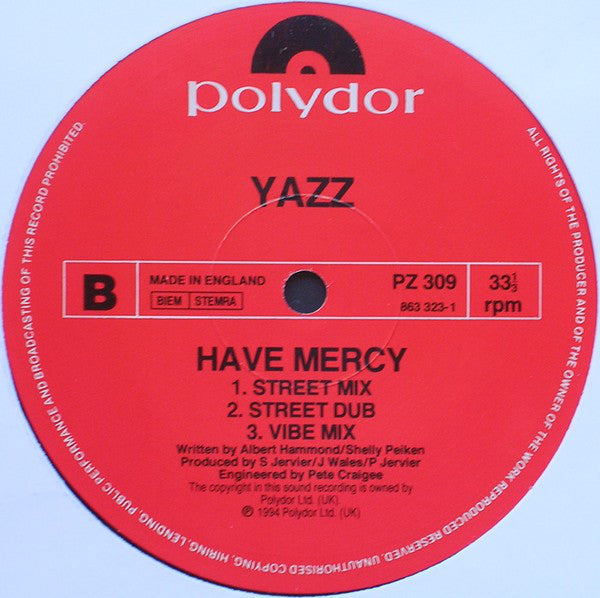 Yazz - Have Mercy - 12 Inch