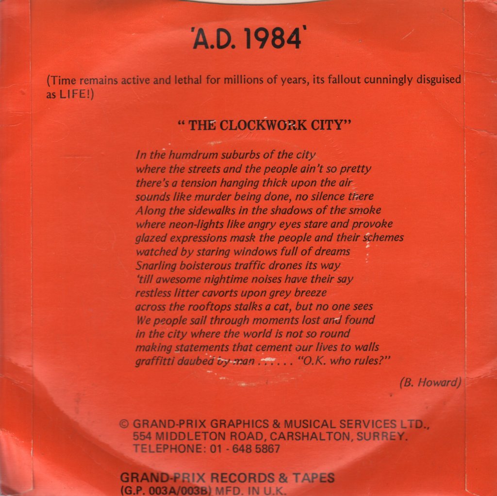 Ad 1984 - Clockwork Generation - 7 Inch