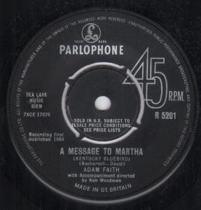 Adam Faith - A Message To Martha - 7 Inch