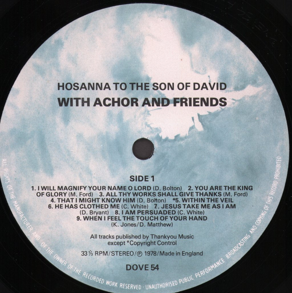 Achor And Friends - Hosanna To The Son Of David - Lp