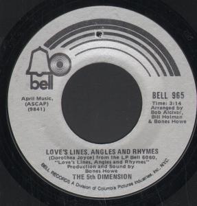 5th Dimension - Loves Lines, Angles And Rhymes - 7 Inch