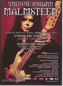 Yngwie Malmsteen - War To End All Wars World Tour 2001 - Flyer