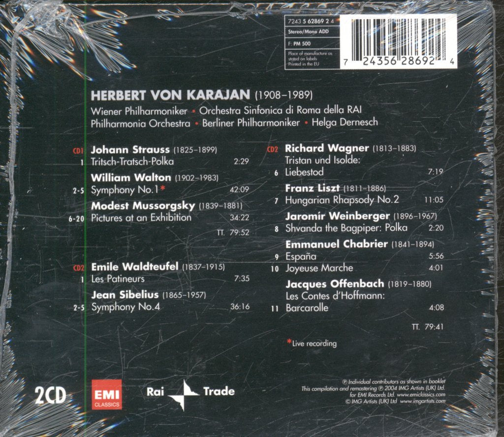 Herbert Von Karajan - Strauss / Walton / Mussorgsky / Waldteufel... - Double Cd