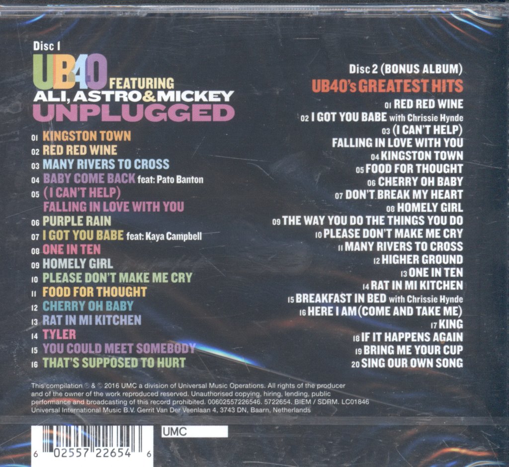 Ub40 Featuring Ali, Astro & Mickey - Unplugged - Cd