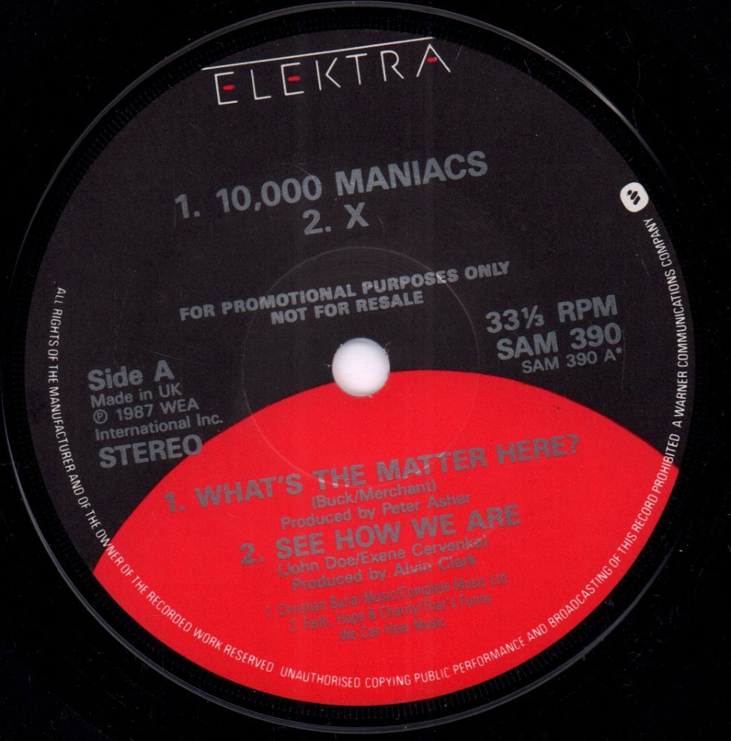 10,000 maniacs / x / call - Elektra Caravan 87 - 7 Inch